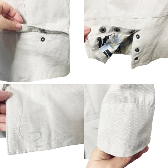 Sameunderneath Women’s Size Large Cream Embroidered Jacket Bamboo Cotton Blend - Picture 7 of 8